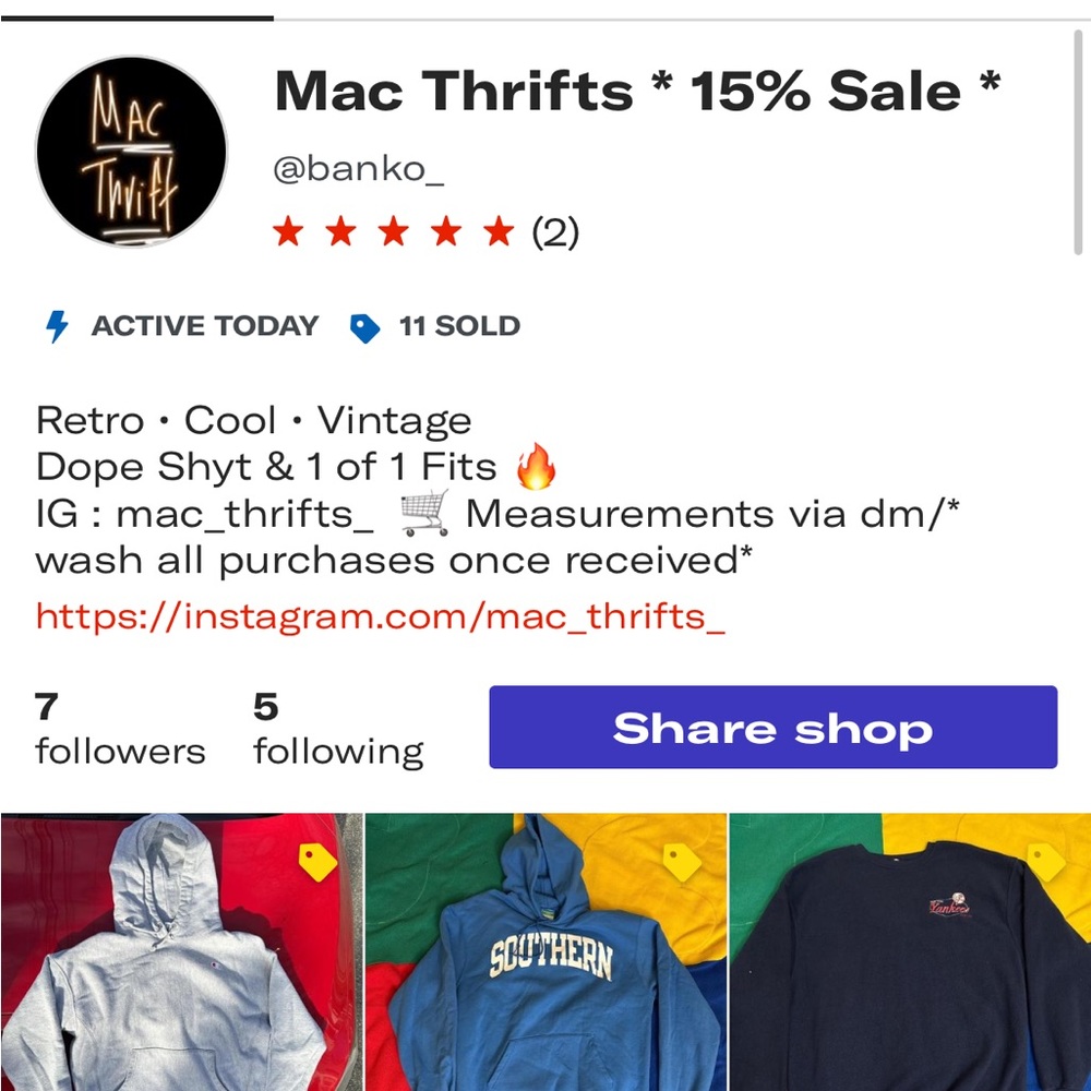 Check out my depop & instagram